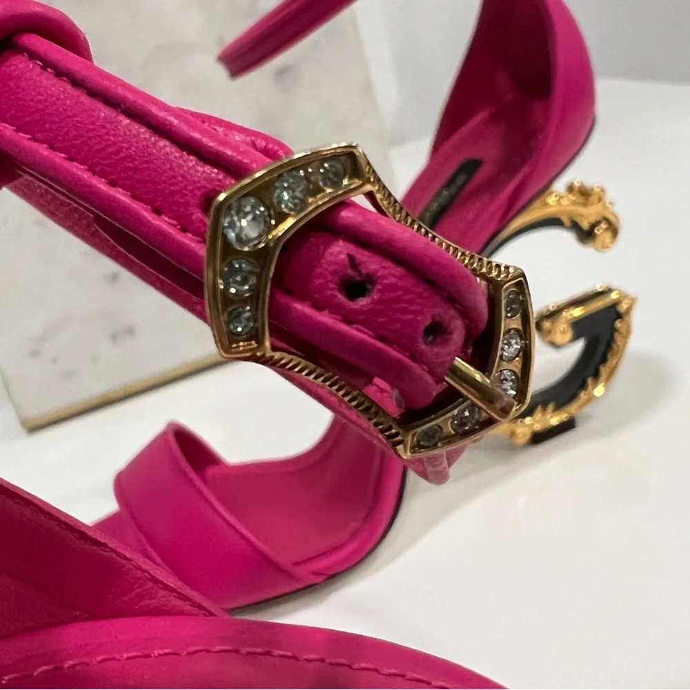 Dolce and Gabbana Nappa Sandals With Baroque DG Heeled sandals